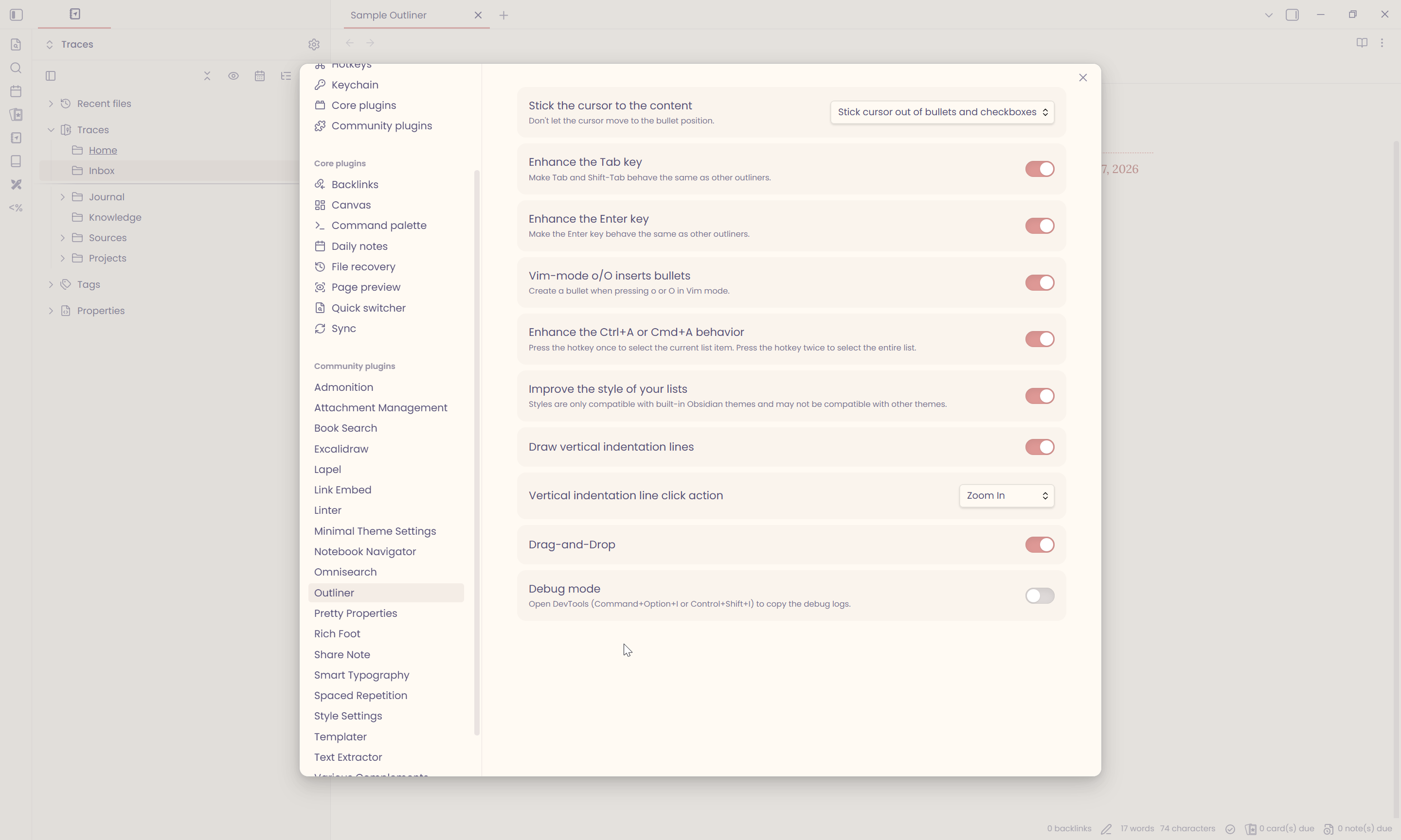 my outliner settings